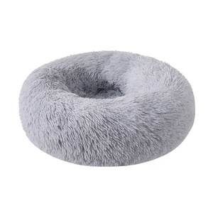 Plush Round Dog &amp; Cat Nest Winter <strong>Pet</strong> <strong>Bed</strong> Faux Fur Removable Cover Warmth Indoor Use Wholesale - Product Image 1