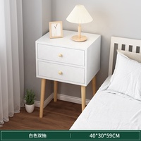 Mesa de Noche de Madera a Precio Económico con Dos Cajones