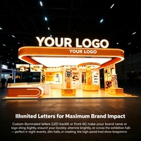 Stand d'exposition YTSF-I55 avec structure en bois, lettres lumineuses – Équipement de salon professionnel durable et portable
