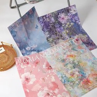 Série de matériaux d'art floral en papier, style peinture à l'huile, pour bouquets de fleuriste et emballages, avec motifs floraux d'ambiance