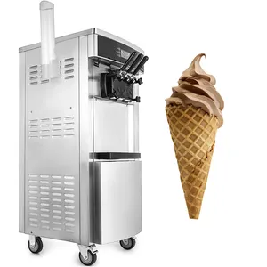 เครื่องไอศกรีมนุ่มแบบพกพาเชิงพาณิชย์ YKF-8228H พร้อมเครื่องทำไอศกรีมแบบยืน2 + 1รสชาติ