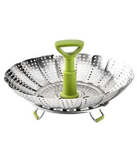 Utensilio de Cocina 2026, Cesta <span class=keywords><strong>Vaporera</strong></span> de Acero Inoxidable con Mango <span class=keywords><strong>Extensible</strong></span>, <span class=keywords><strong>Vaporera</strong></span> Portátil - Product Image 1