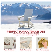 Fauteuil à bascule Adirondack au rythme de balancement fluide, en HDPE et acier inoxydable 304, 80 % pré-assemblé pour jardin, véranda, pelouse, maison