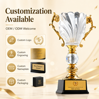 Trofeo de Cristal Tallado Exquisito con Grabado Personalizado y Logotipo Personalizado