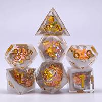 Jeu de dés bicolores à bords vifs de 18 mm, base solide avec dessus scintillant pour les jeux de table DND RPG