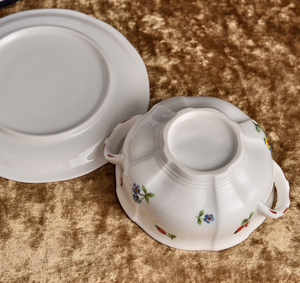 Assiette et bol à riz en céramique personnalisés, style rococo, blanc pur, écologiques, vente en gros, nouvelle collection Allemagne - Product Image 1