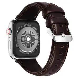 Ремешок кожаный для Apple Watch Band, модный браслет для iwatch 4 3 2 1 42 мм 38 мм 40 мм 44 мм