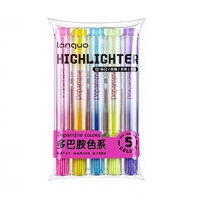 LANGUO – ensemble de marqueurs surligneurs aux couleurs vives, encre fluorescente, séchage rapide, fournitures de papeterie pour le bureau et l'école