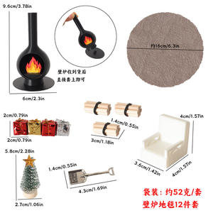 Cheminée miniature, foyer, bois de chauffage, <span class=keywords><strong>meubles</strong></span>, décoration intérieure de Noël, accessoires d'ornement miniature pour scène hivernale - Product Image 5