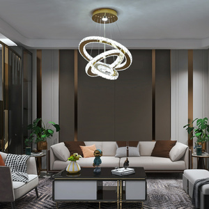 Lámpara Colgante Moderna de Cristal LED con Atenuación 3CCT de 47W, Modelo Golden Body, Cable K9, Envío Directo desde EE. UU., 110V - Product Image 4