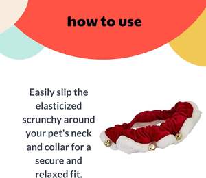 JTPAWS Ruff Pet Scrunchy |   Santa |   Peluche Festivo Navideño para Perros/Gatos |   Campanas Divertidas y Elásticas para Collares de Mascotas - Product Image 3