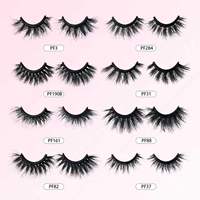 Faux cils en fibres synthétiques 3D de 25 mm, faits à la main, en bande complète, avec emballage personnalisé de luxe pour la vente en gros