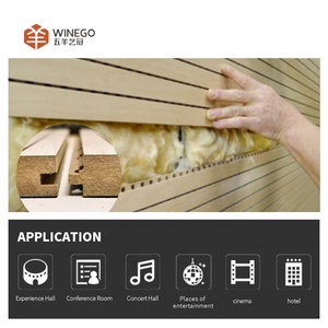 WINEGO legno scanalato pannello acustico decorativo legno MDF fonoassorbente scanalato pannello acustico per la parete interna - Product Image 3