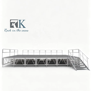 Scène portable en aluminium, plateforme de scène réglable en hauteur pour événements en plein air - Product Image 1