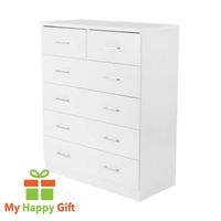 Coiffeuse style européen, 6 tiroirs avec commode, meuble rangement de chambre à coucher