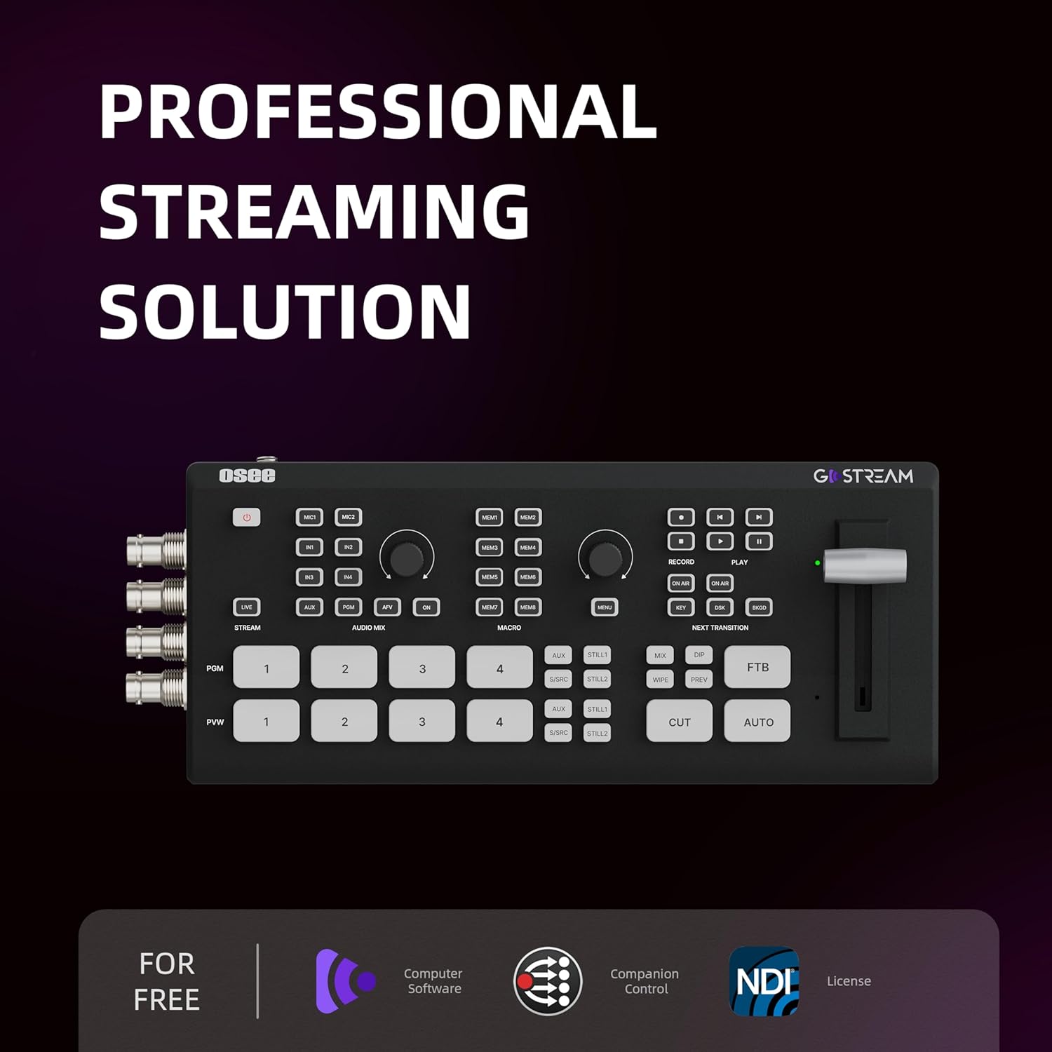 Osee GoStreamデュエット複数カメラSDIとライブストリームビデオ