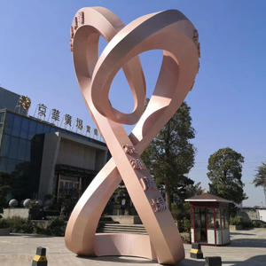 Estatua de Metal de acero inoxidable para jardín al aire libre, escultura abstracta y moderna, grande, a la venta - Product Image 6