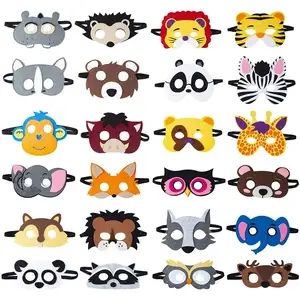 10 paket çiftlik hayvan parti maskeleri hayvanat bahçesi çiftlik tema hayvan çocuklar için keçe maskeleri