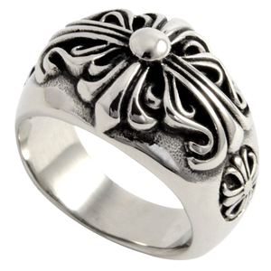 Anillo Chao Xuan Keeper Heart Cross, Talla Grande, Anillo Punk Vintage de Acero Inoxidable con Diseño de Torre de Vigilancia - Product Image 1