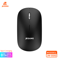 Souris sans fil portable ultra-mince 2.4G BT double mode, chargement Type-C, molette métallique silencieuse, optique symétrique, pour le bureau
