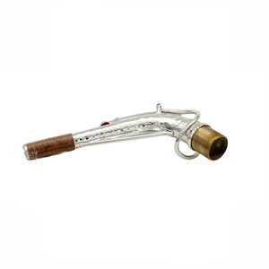 Saxophone alto en <span class=keywords><strong>cuivre</strong></span> phosphoreux plaqué argent martelé à la main avec col courbé et support renforcé, tenon de 24,5 mm, personnalisable - Product Image 5