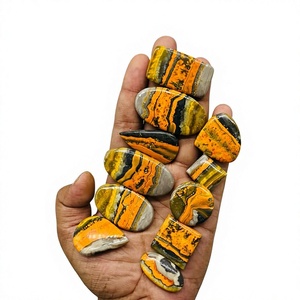 Cabochon en Jaspe Abeille 100% Naturel, Marque FAIJAN GEMS, Origine Rajasthan, Certifié par un tiers, Haute Qualité, Fait main, Toutes formes - Product Image 1
