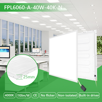 Panneau lumineux LED 6060 40W 4000K sans scintillement éclairage commercial intérieur pour bureau ou maison