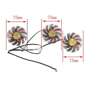 Ventilador GPU de 4 pines y 75 mm T128010SU GTX670 680 para tarjeta gráfica GIGABYTE <span class=keywords><strong>GeForce</strong></span> GTX670 680 <span class=keywords><strong>760</strong></span> 770 780ti WindForce 3X OC - Product Image 4