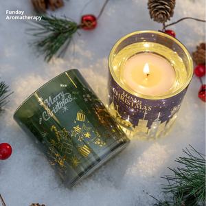 Vente chaude en gros personnalisé luxe intégré sensible à la lumière <span class=keywords><strong>LED</strong></span> Noël cadeaux romantiques décorations de vacances bougies parfumées - Product Image 1