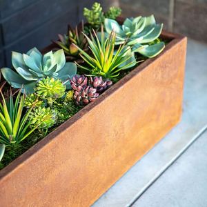Corten Steel <b>Planter</b> <b>Rectangle</b> Huge Flower Pots Corten Steel Flower Pot And <b>Planter</b> - Product Image 5