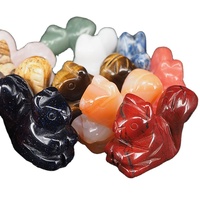 Cristaux de guérison personnalisés Huiying, sculptures d'écureuils, ensemble de 26*40mm, artisanat