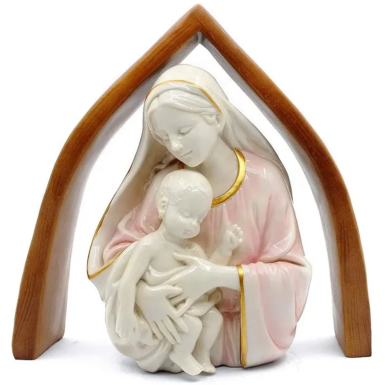 Tôn Giáo Đức Mẹ Mary Và Con Bé Tượng, Người Mẹ May Mắn Của Madonna Bức Tượng 12 Inch