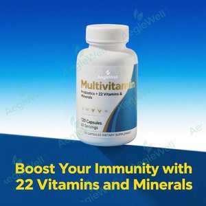 Aeglewell multitamin, ויטמינים b, c, d, אבץ, ארוז עם מעל 22 ויטמינים, מינרלים ותמציות קפסולות שאינם gmo, ללא גלוטן - Product Image 4