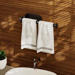 Self Adhesive Silver Wall-Mounted Eco-Friendly Hanger for Kitchen Bathroom Gym <b>Storage</b> of Paper Cling Film Towel Rolls - Product Image 6