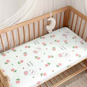 Super Soft Jersey Cotton Baby Bed Sheet Cute Neutral Fitted Crib Sheet for Standard Crib and <b>Toddler</b> Mattress - Product Image 3
