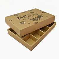 Grande boîte kraft compostable pour produits de boulangerie, pâtisserie et aliments chauds