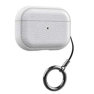 Convient pour l'étui des AirPods de 4e génération, cuir simple à motif de litchi avec anneau de suspension, étui de protection complet anti-chute - Product Image 3