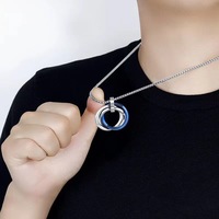 Hip Hop En Acier Inoxydable Chaîne Collier hommes Zircon Bijoux Couple Collier En Acier Inoxydable Collier Hommes Punk Chandail Chaîne