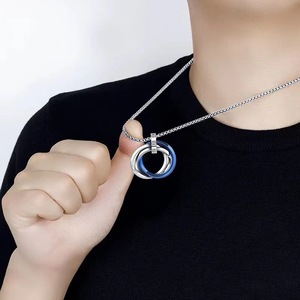 Hip Hop paslanmaz çelik zincir kolye erkekler zirkon takı çift kolye paslanmaz çelik kolye erkekler Punk kazak zinciri - Product Image 3
