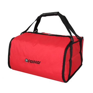Portatile resistente poliestere riutilizzabile termoisolante rosso nero 14 "16" consegna Pizza borsa per il trasporto con divisorio - Product Image 3