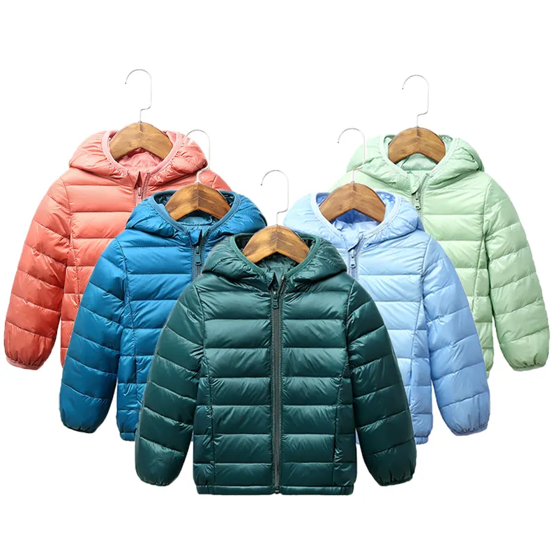 Ropa de invierno OEM para niños, abrigo largo para niños y niñas, traje de nieve con cuello de piel sintética, Parka azul para adolescentes