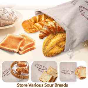 Bolsa de Pan de Lino Ecológica Premium con Cordón, Reutilizable para Guardar Pan Casero, Ideal para Regalo - Product Image 4