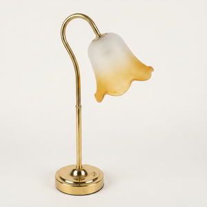 Brass Desk Lamp With Adjustable Arm Warm White <b>LED</b> <b>Light</b> 2700K For <b>Bedroom</b> 25000hrs Lifespan - Product Image 1