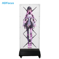Conjunto de Ventilador Holográfico 3D Personalizado de 1*3 para Humanos y de 65 cm con Soporte para Montaje en Video Wall, 4K, 2500 Nits