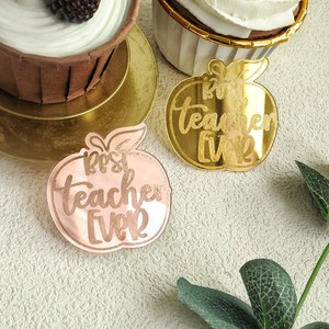 Decoraciones acrílicas para cupcakes con forma de manzana, con diseño de miel y dulzura, los mejores adornos para pasteles para el Día del Maestro y Acción de Gracias - Product Image 1