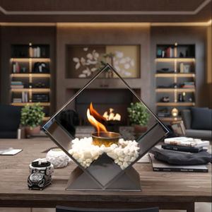 OEM/ODM Mini foyer Offre Spéciale de table tridimensionnel au bioéthanol combustible métallique foyer intérieur extérieur chauffage à flamme véritable - Product Image 2