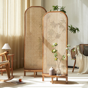 Paravents <span class=keywords><strong>en</strong></span> rotin pour la maison, le bureau, la chambre à coucher, 4 panneaux, paravents Byobu, séparateur de pièce, cloison de séparation, ensemble de séparateurs de pièce <span class=keywords><strong>en</strong></span> <span class=keywords><strong>bois</strong></span> - Product Image 1