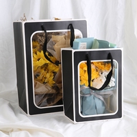 Sac en papier de cuisson de pain de qualité alimentaire, Mini sac en papier d'art, sac en papier Kraft avec poignée en ruban noir, vente en gros d'usine