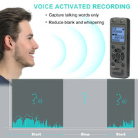 Dictaphone rechargeable de 32 Go Enregistreur vocal numérique à haute sensibilité pour les conférences