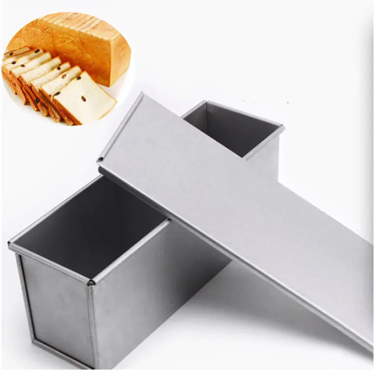 450g eloksal/yapışmaz alüminyum Pullman somun ekmek kutusu kapaklı tost kutusu ev ve ticari kullanım için
